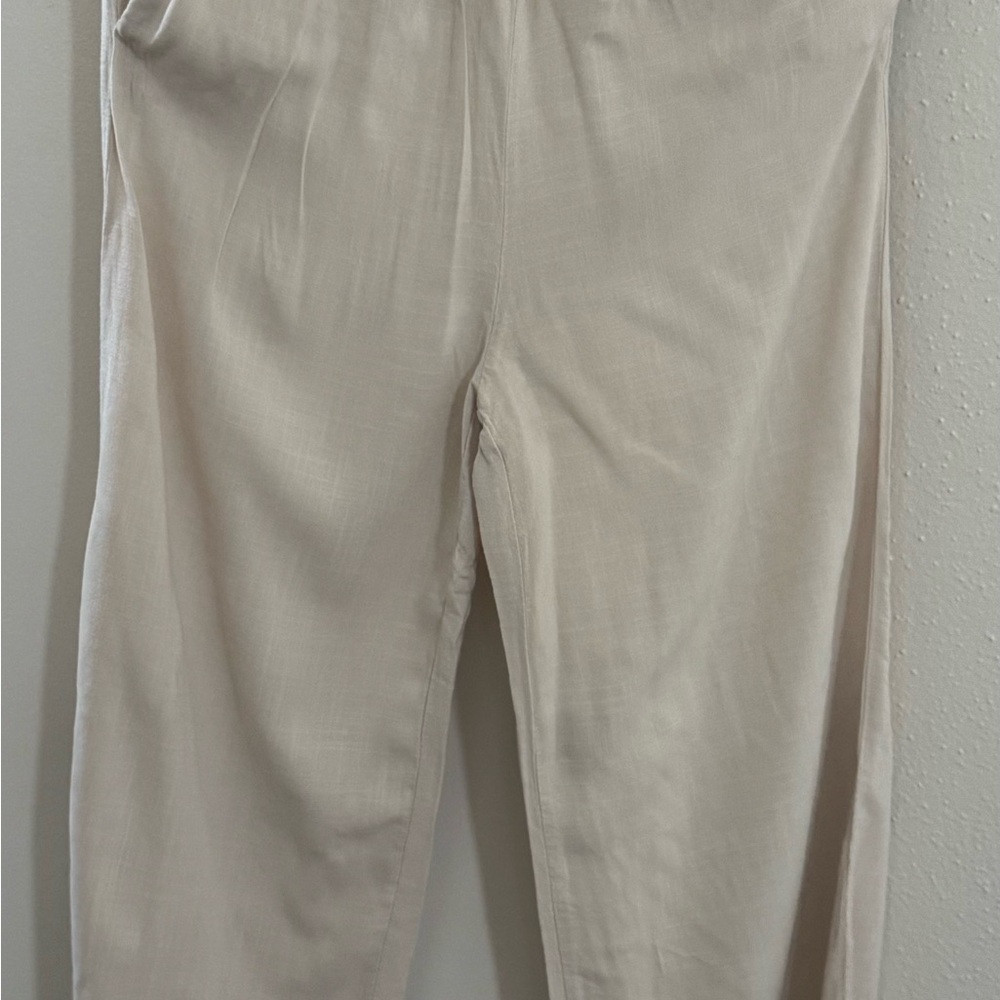 H&M Cream Elastic Waist Trousers